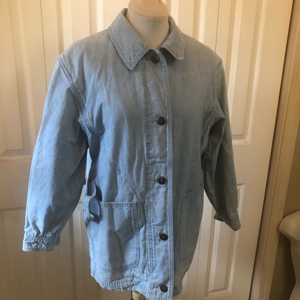 Eddie Bauer Light Blue Denim Button-Front Jacket
